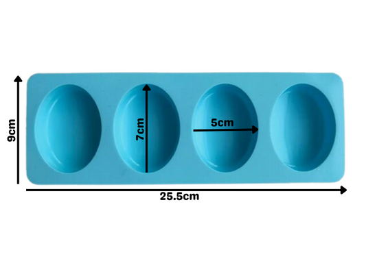 4 Cavity Oval Soap Mold