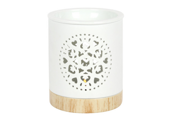 White Mandala Cut Out Oil Burner