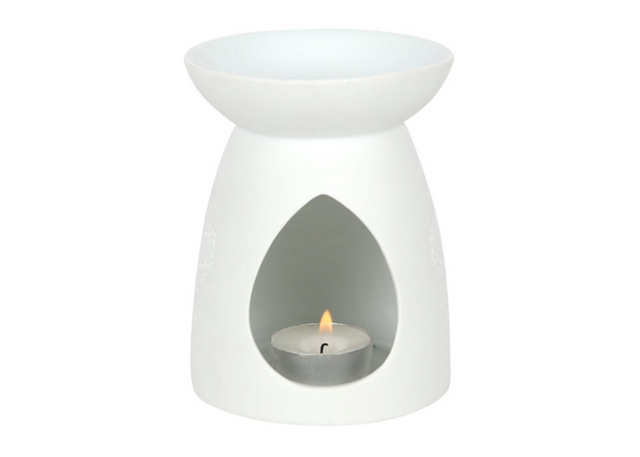 White Ceramic Buddha Face Oil Burner