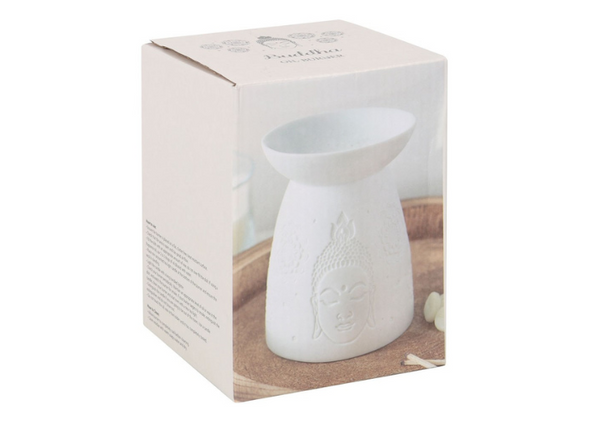 White Ceramic Buddha Face Oil Burner