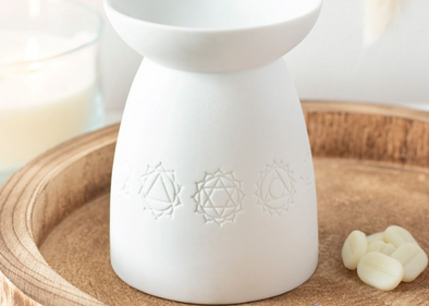 White Ceramic Seven Chakra Oil Burner