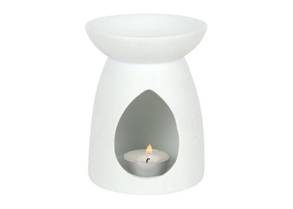 White Ceramic Seven Chakra Oil Burner