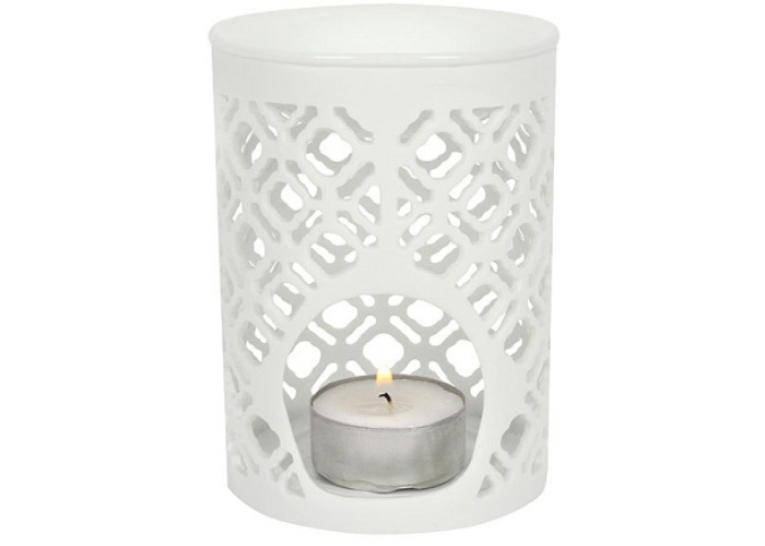 White Lattice Matte Oil Burner