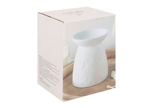 White Ceramic Butterfly Oil Burner