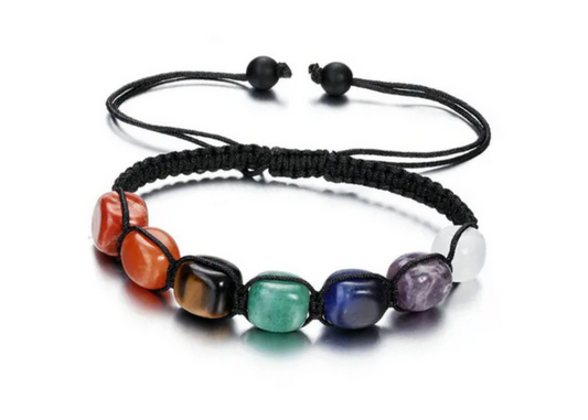 7 Stone Chakra Bracelet Adjustable