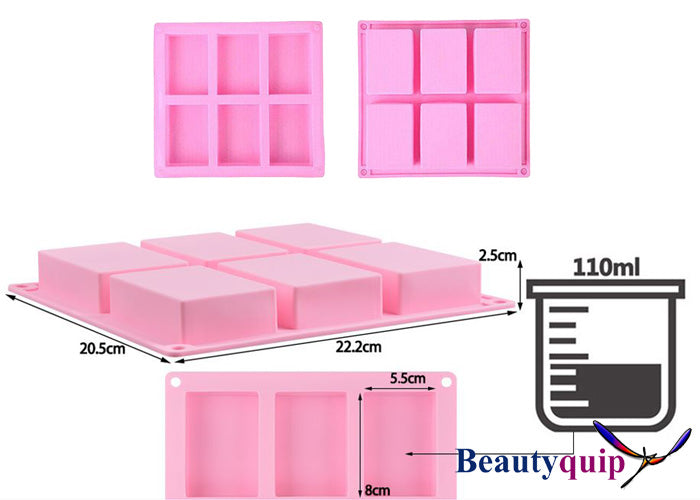 Soap Mold Reusable Rectangle x 6