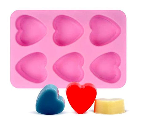 Soap Molds/Moulds  reusable-Heart x 6