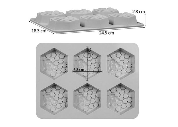 Soap Mold Bee Honeycomb x 6 cavities