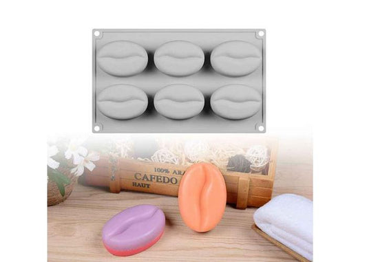 Soap Mold Coffee Bean shape x 6 cavities