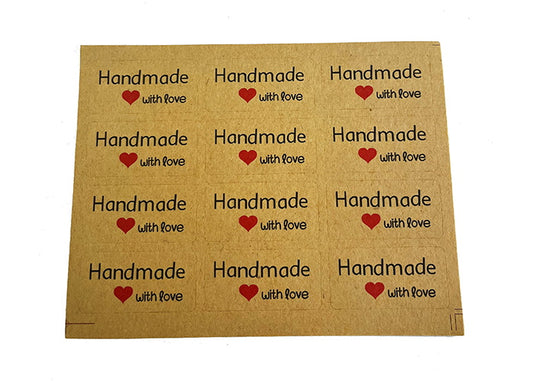 Labels / Stickers "Hand Made with Love "  rectangle- x 120