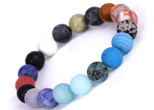 Beaded Planetary Bracelet / Solar System Bangle / Bracelet for the Universe