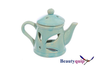 Ceramic Tea Pot Oil Burner with Lid - Seamoss